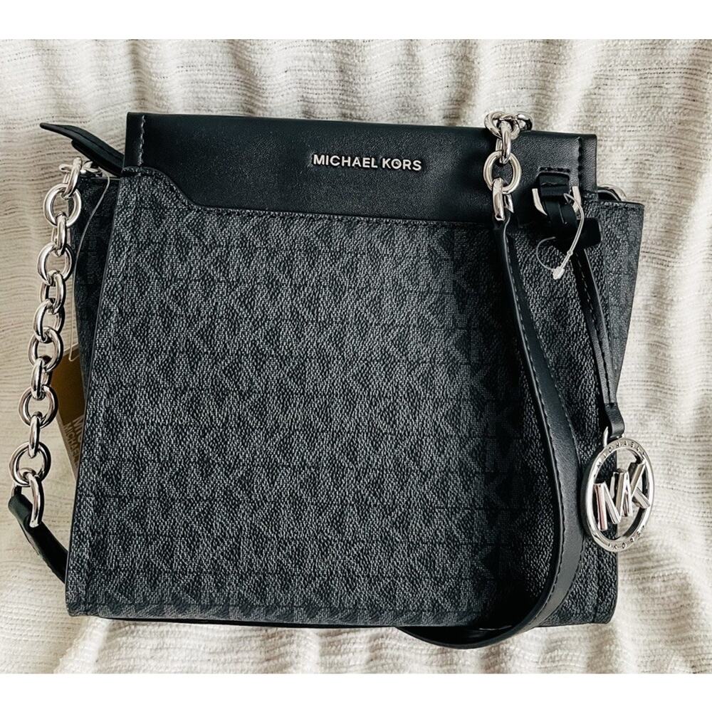 NWT Michael Kors Graham North South Messenger Bag - Black